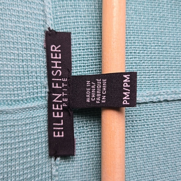 Eileen Fisher Organic Cotton Silk Cascade Open Front Knit Cardigan NWOT - Picture 9 of 11